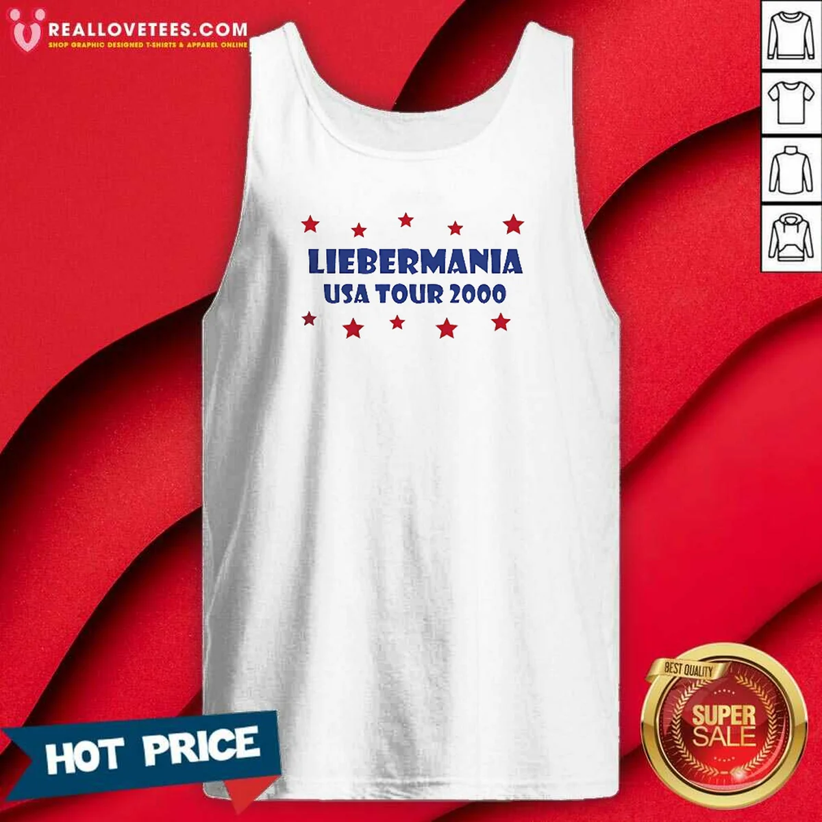 Nice Liebermania USA Tour 2000 Joe Lieberman Shirt - Image 5