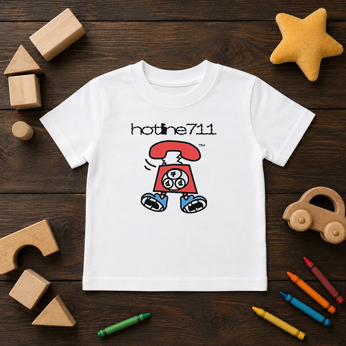 Original Telephone Cartoon Hotline711 Shirt - Image 9