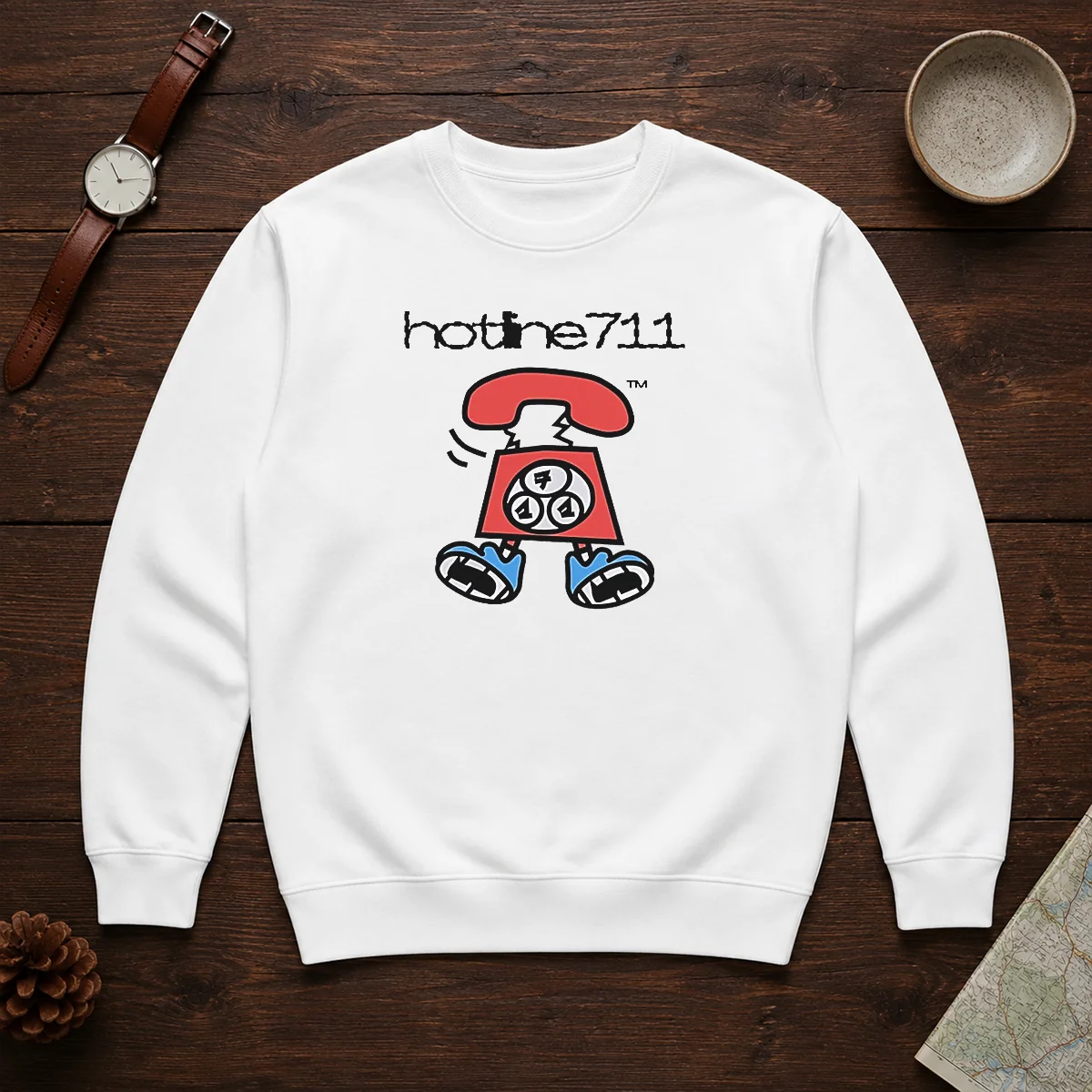 Original Telephone Cartoon Hotline711 Shirt - Image 7