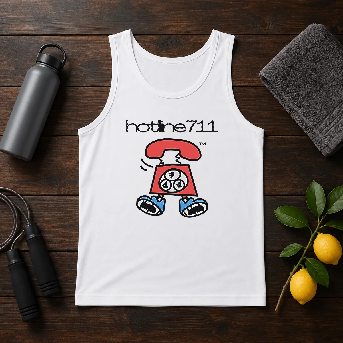 Original Telephone Cartoon Hotline711 Shirt - Image 3