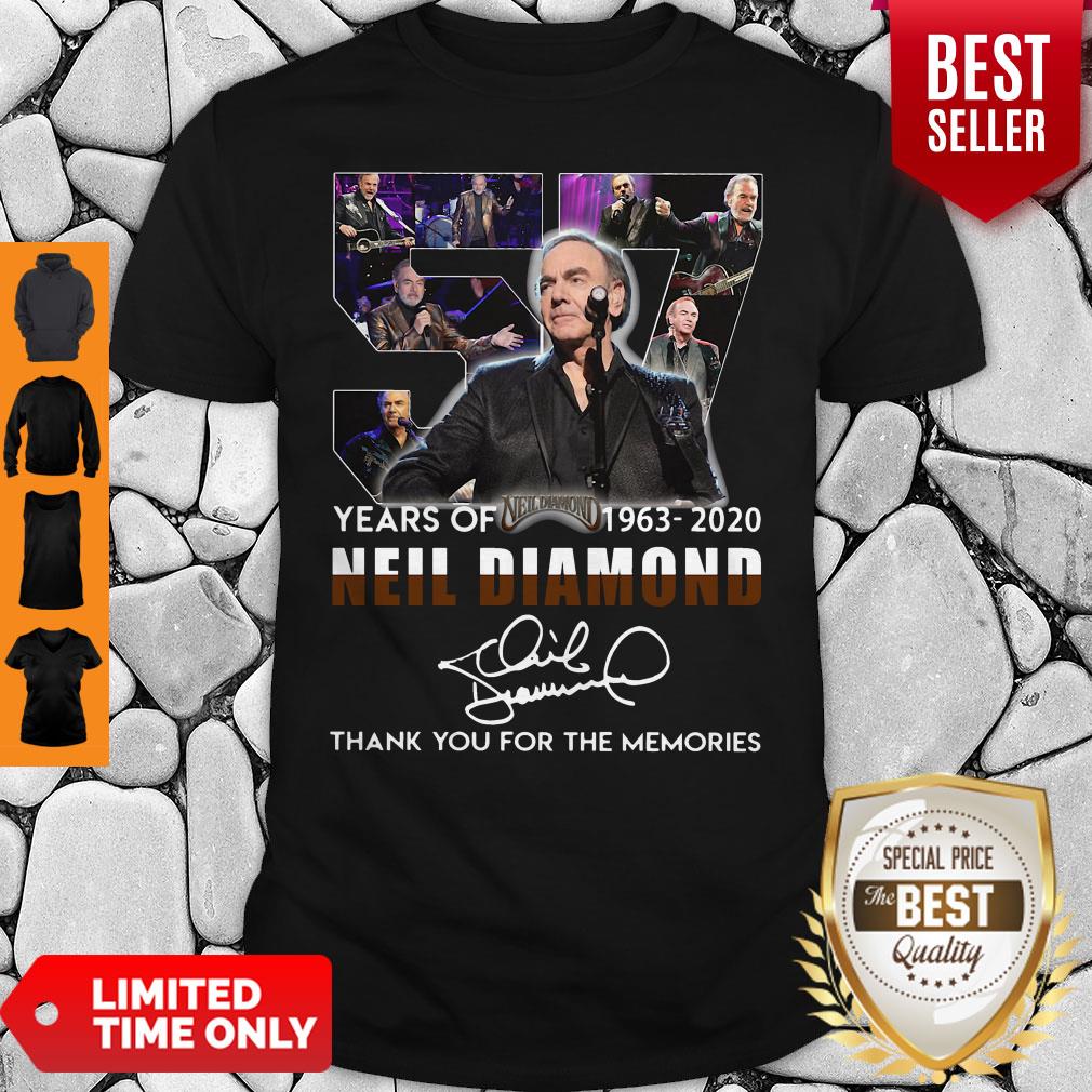 Premium 57 Years Of 1963 2020 Neil Diamond Signature Thank You For The Memories Shirt