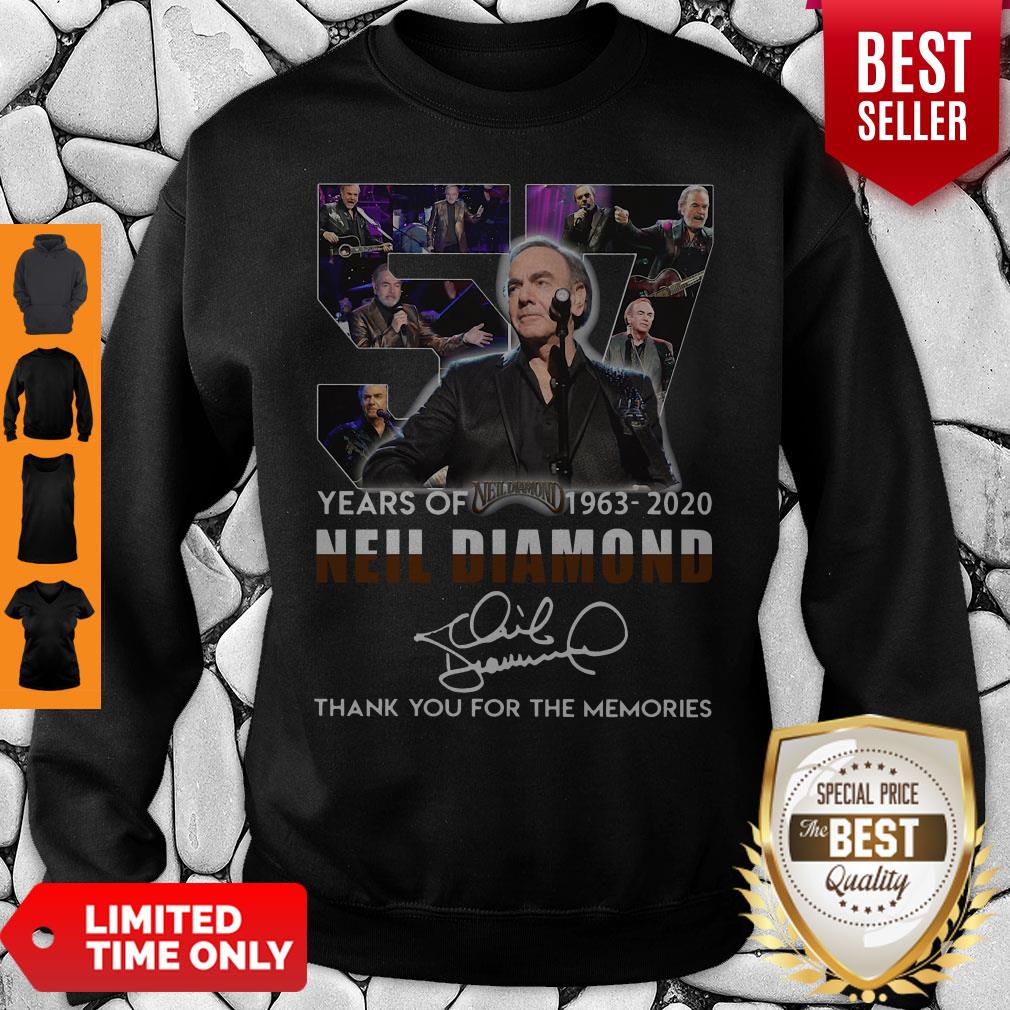 Premium 57 Years Of 1963 2020 Neil Diamond Signature Thank You For The Memories Shirt - Image 4