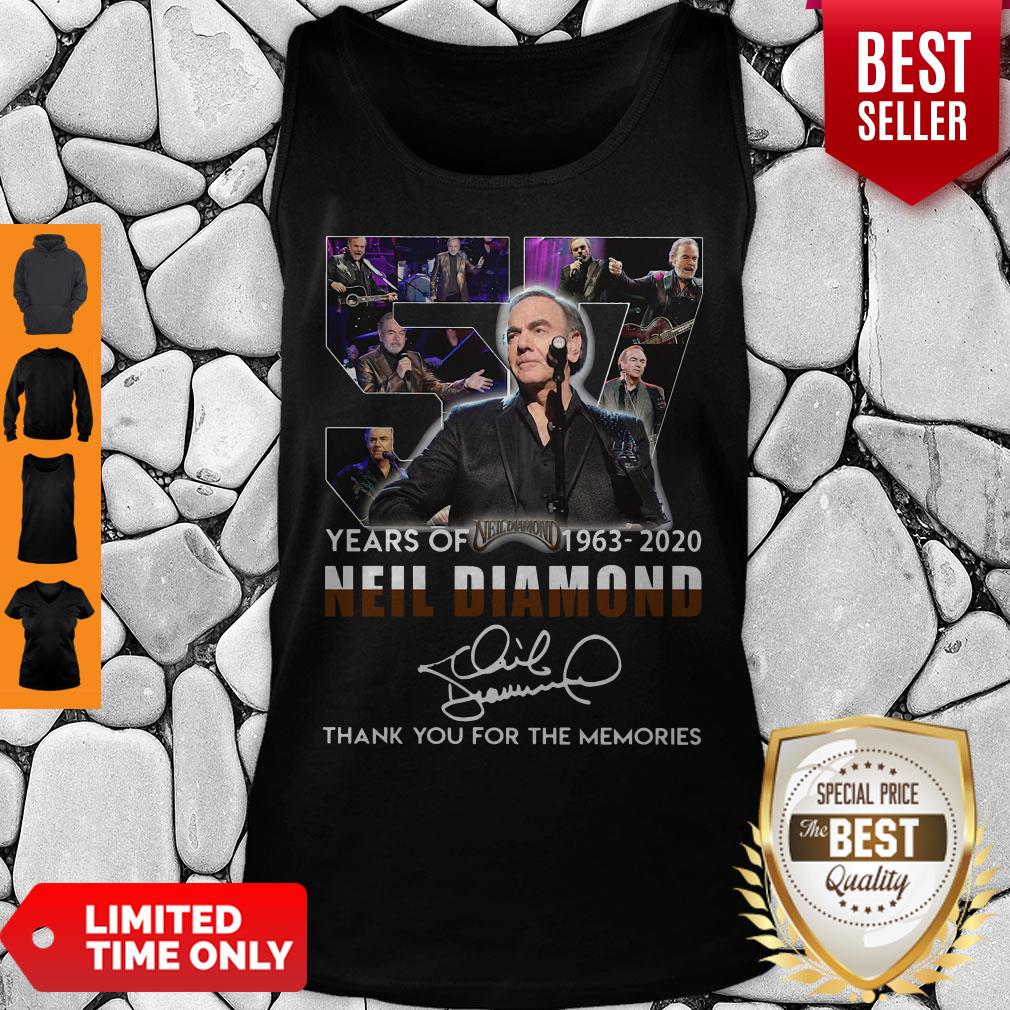 Premium 57 Years Of 1963 2020 Neil Diamond Signature Thank You For The Memories Shirt - Image 3