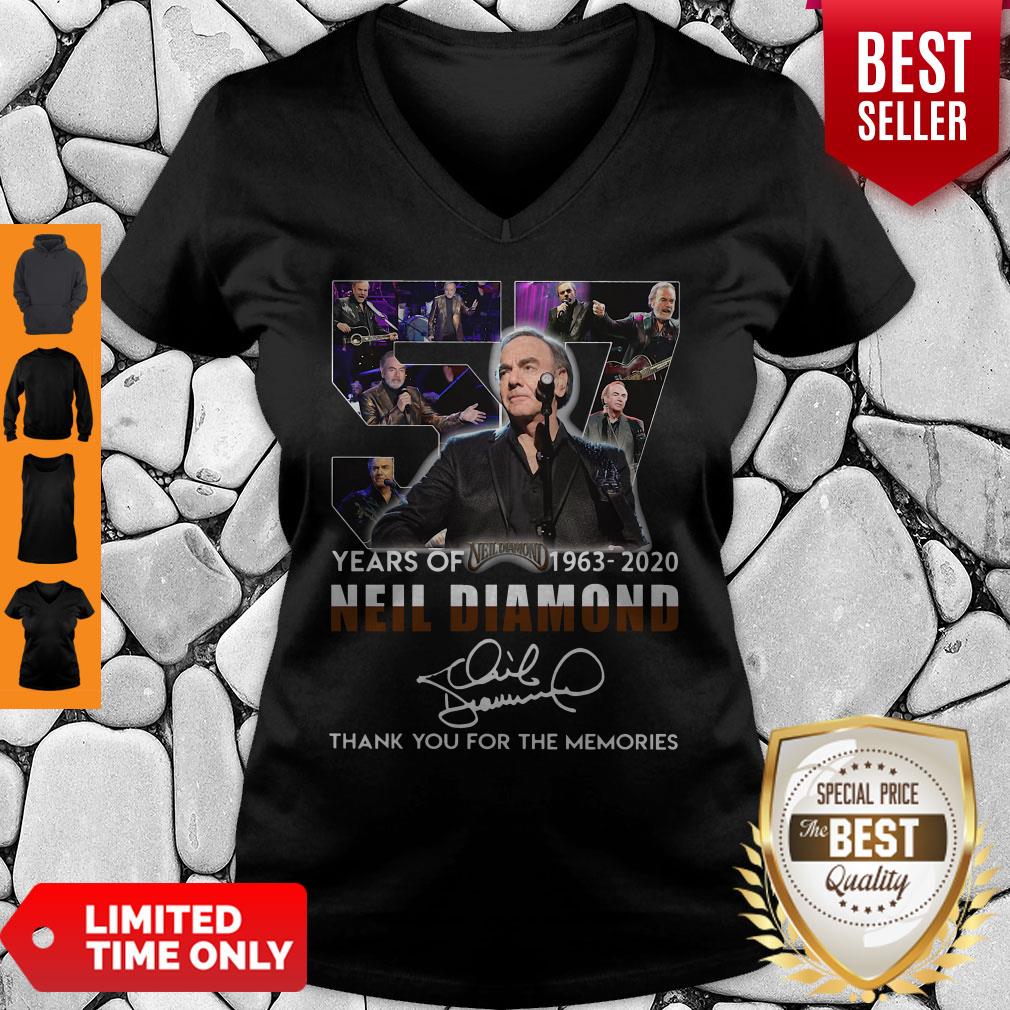 Premium 57 Years Of 1963 2020 Neil Diamond Signature Thank You For The Memories Shirt - Image 2