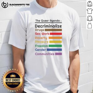 Awesome The Queer Agenda Decriminalize Drugs Sx Work Poverty Pleasure Freedom Gender Communities T-Shirt