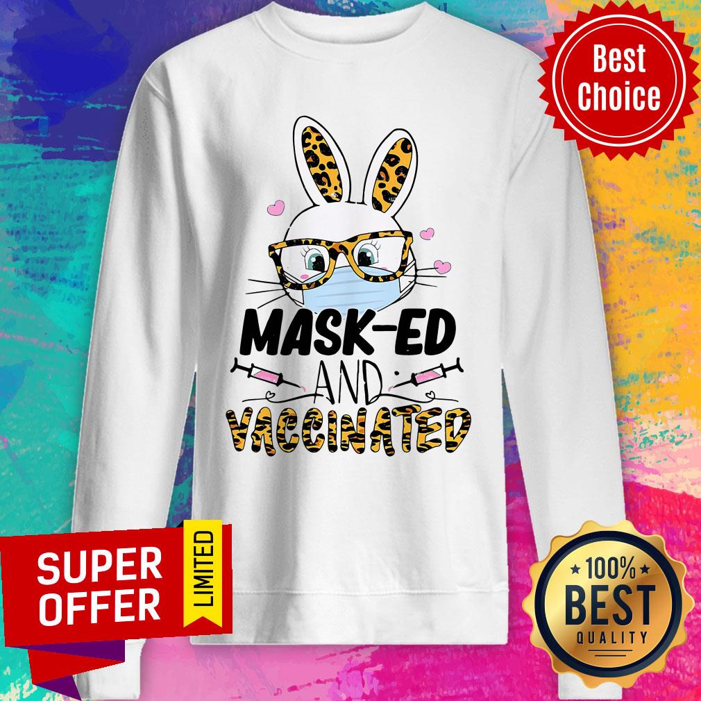 Nice Mask-ed And Vaccinated Easter Shirt - Image 4