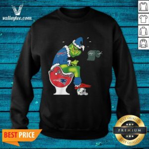 Alternative view of Cute The Grinch Buffalo Bills Shit On Toilet New England Patriots Christmas Shirt