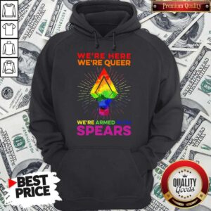 Alternative view of LGBT We’re Here We’re Queer We’re Armed With Spears Shirt