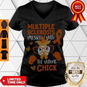 Alternative view of Pretty MS Awareness Wrong Chick Fighter Support Multiple Sclerosis Shirt