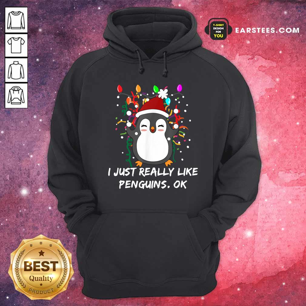 Official Merry Christmas Penguin I Just Really Like Penguins OK Shirt - Image 2