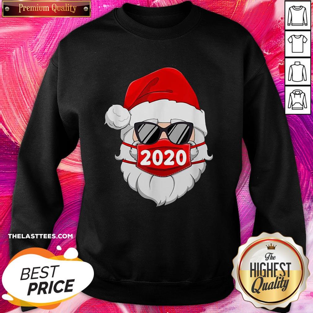 Happy Santa Claus Face Mask 2020 Christmas Shirt - Image 4