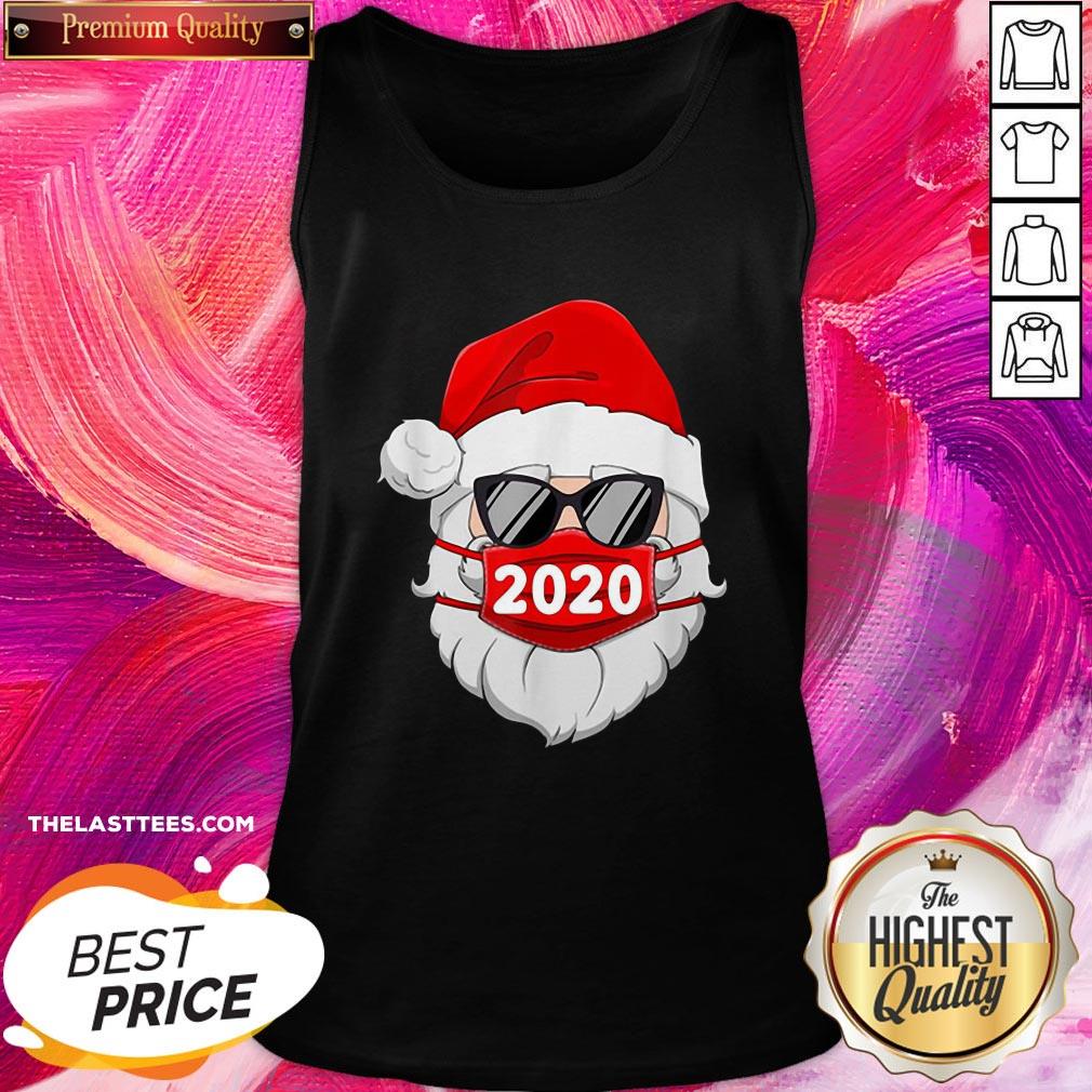 Happy Santa Claus Face Mask 2020 Christmas Shirt - Image 3