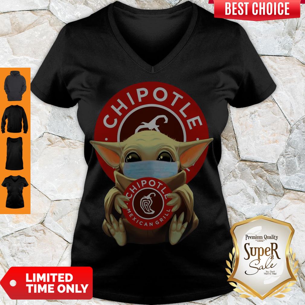 Awesome Baby Yoda Face Mask Hug Chipotle Mexican Grill Shirt - Image 4