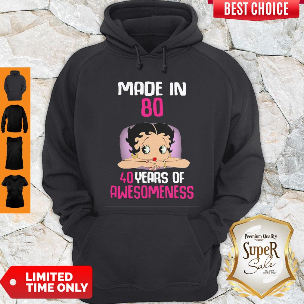 Awesome Betty Boop Made In 80 - 40 Years Of Awesomeness Shirt - Image 4