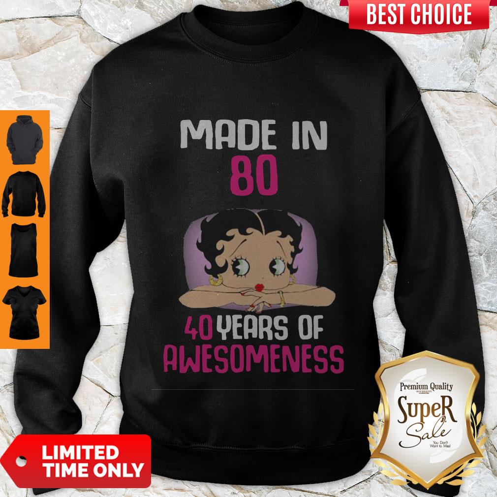 Awesome Betty Boop Made In 80 - 40 Years Of Awesomeness Shirt - Image 3