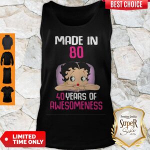 Alternative view of Awesome Betty Boop Made In 80 - 40 Years Of Awesomeness Shirt