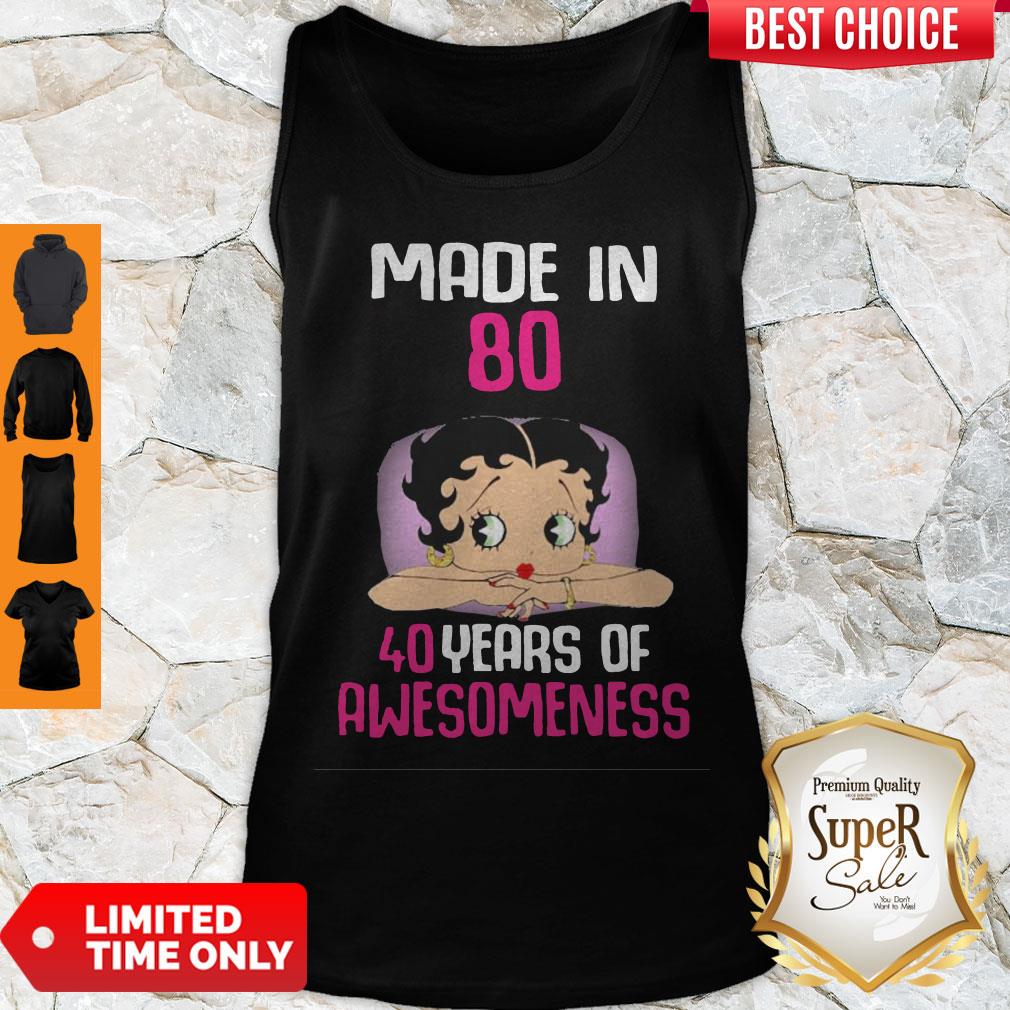 Awesome Betty Boop Made In 80 - 40 Years Of Awesomeness Shirt - Image 2