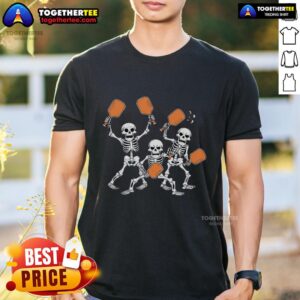Top Spooky Skeletons Pickleball Halloween Smash T-Shirt