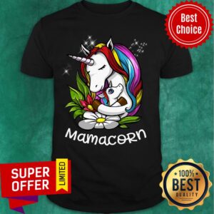 Mommy Hug Baby Unicorn Flower Mamacorn Shirt