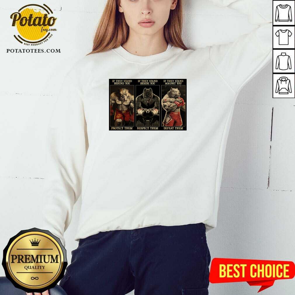 Awesome Pitbull Boxing Protect Respect Defeat If They Stand Behind You Shirt - Image 4
