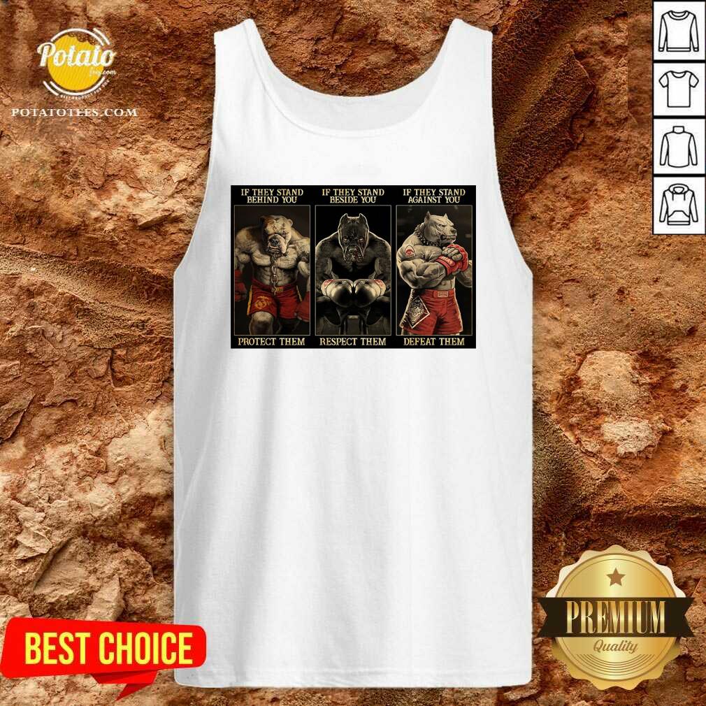 Awesome Pitbull Boxing Protect Respect Defeat If They Stand Behind You Shirt - Image 2