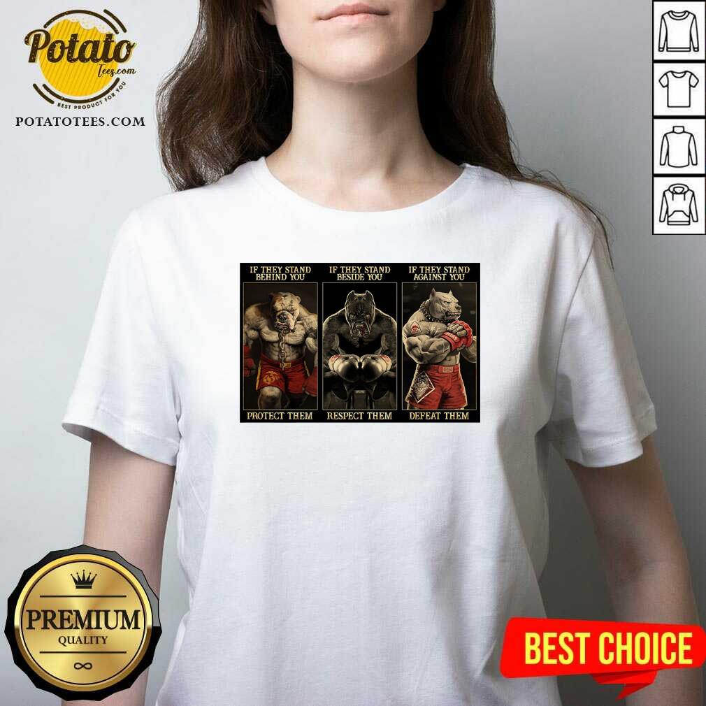 Awesome Pitbull Boxing Protect Respect Defeat If They Stand Behind You Shirt - Image 3