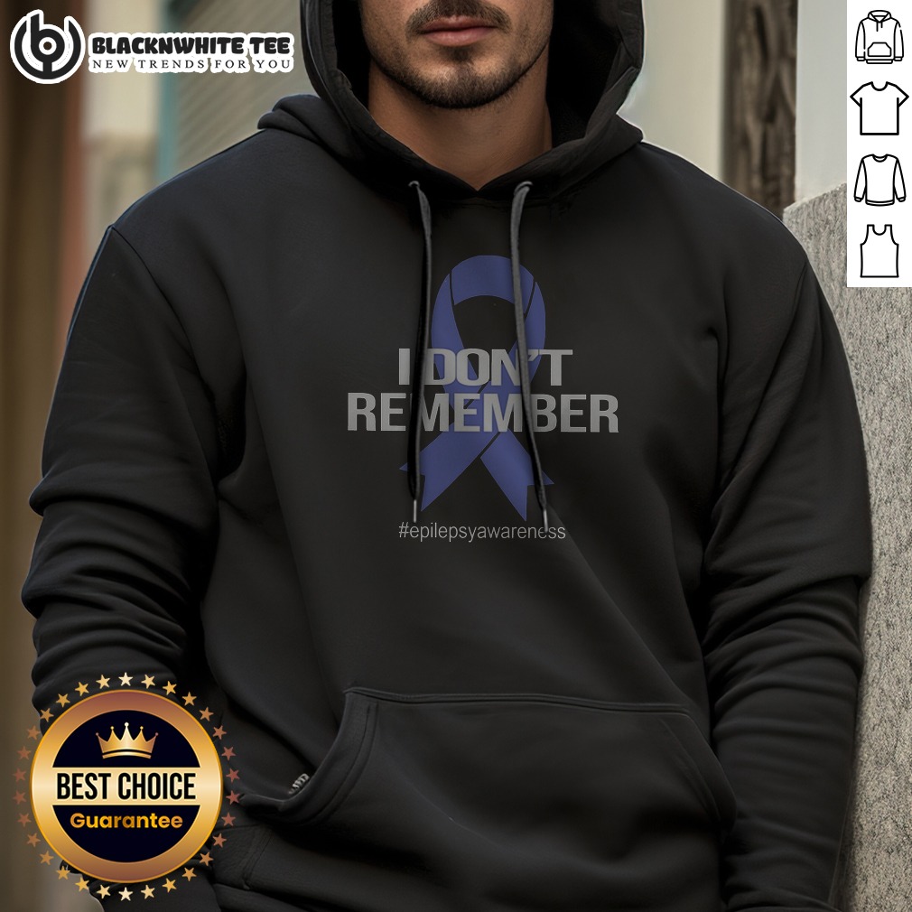 Original I Don't Remember Epilepsy Awareness Ribbon Bold Text Shirt - Image 3