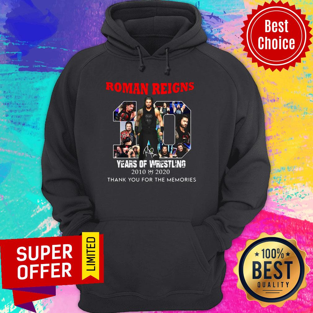 Roman Reigns 10 Years Of Wrestling 2010 2020 Thank You For The Memories Signature Shirt - Image 5