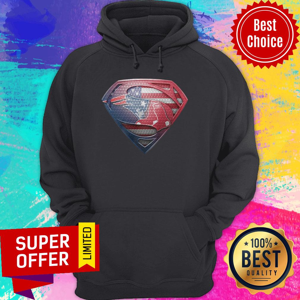Superman New England Patriots And Boston Red Sox American Flag Independence Day Shirt - Image 3
