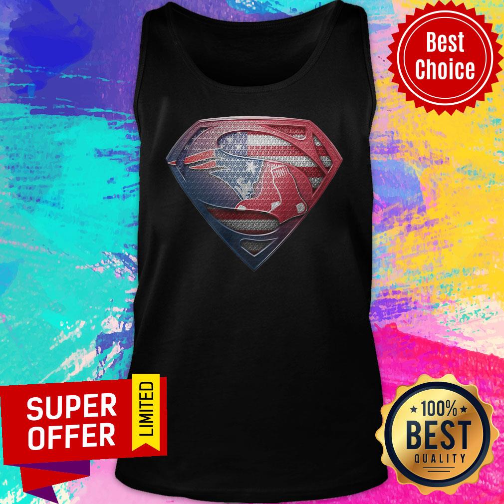 Superman New England Patriots And Boston Red Sox American Flag Independence Day Shirt - Image 5