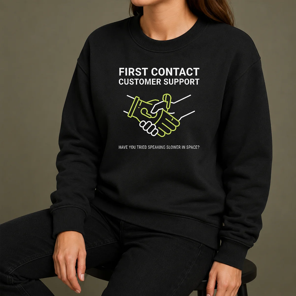 Top First Contact Alien Customer Support Shirt - Image 7