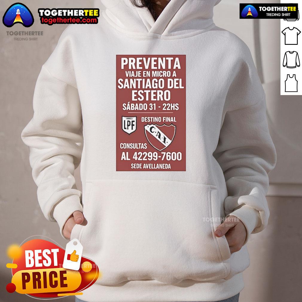 Official Preventa Viaje En Micro A Santiago Del Estero Sábado 31-22hs T-Shirt - Image 2