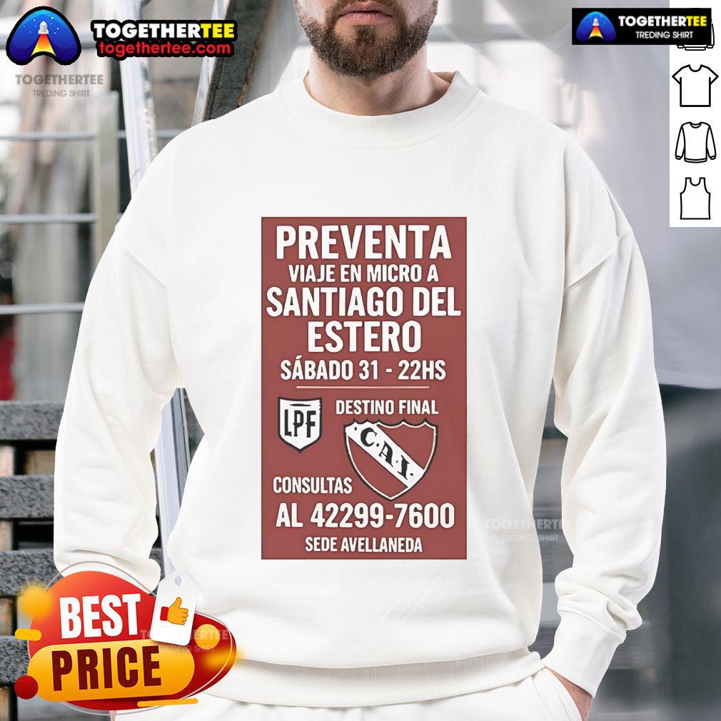 Official Preventa Viaje En Micro A Santiago Del Estero Sábado 31-22hs T-Shirt - Image 5