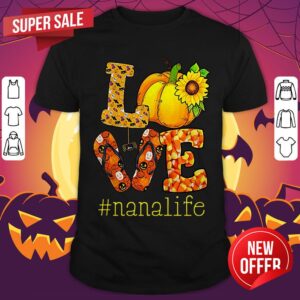 Top Love Nana Life Halloween Sunflower Shirt