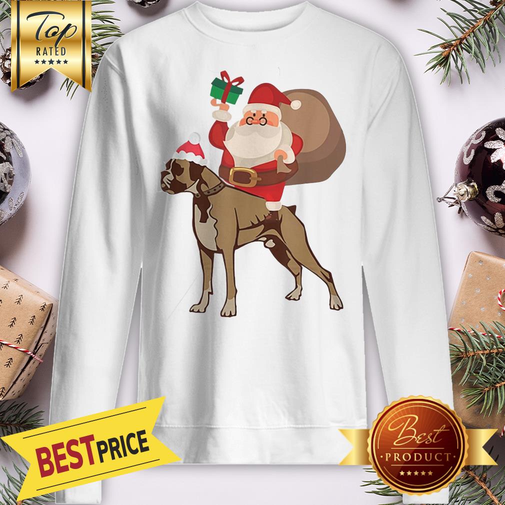 Pretty Santa Riding Boxer Christmas Shirt - Image 4
