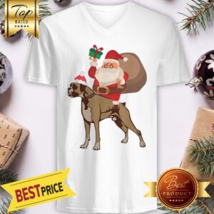 Alternative view of Pretty Santa Riding Boxer Christmas Shirt