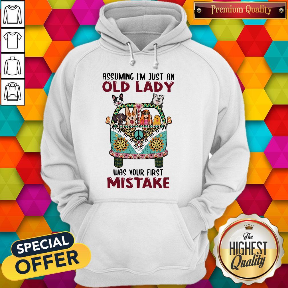 Awesome Assuming I'm Just An Old Lady Was Your First Mistake Peace Bus Dogs Shirt - Image 5