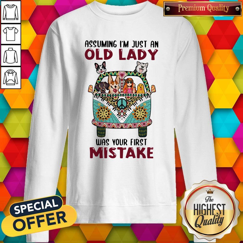 Awesome Assuming I'm Just An Old Lady Was Your First Mistake Peace Bus Dogs Shirt - Image 4