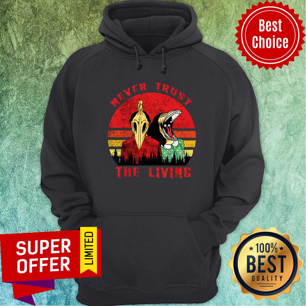 Never Trust The Living Creepy Goth Vintage Shirt - Image 2