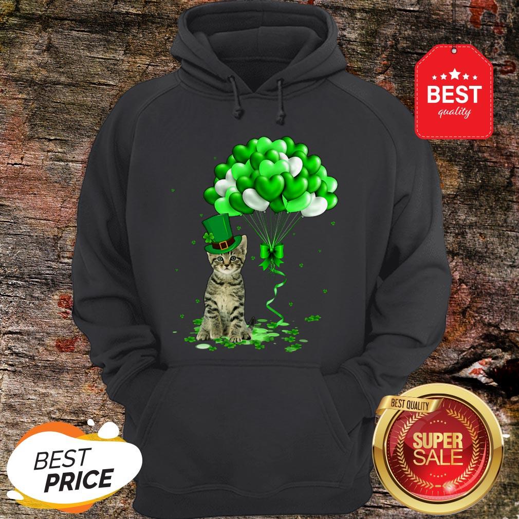 Cat Balloons Heart St. Patrick’s Day 2020 Shirt - Image 5