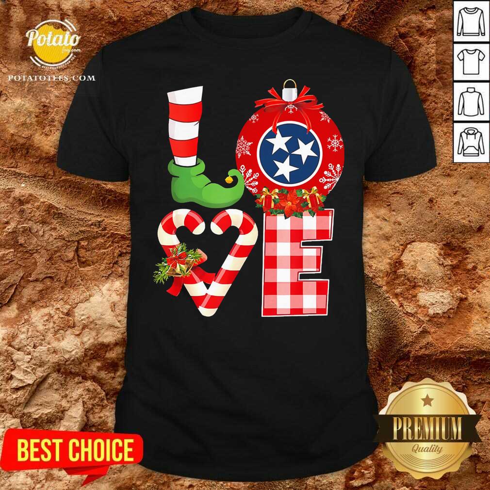 Funny Love Flag Of Tennessee State Christmas Shirt