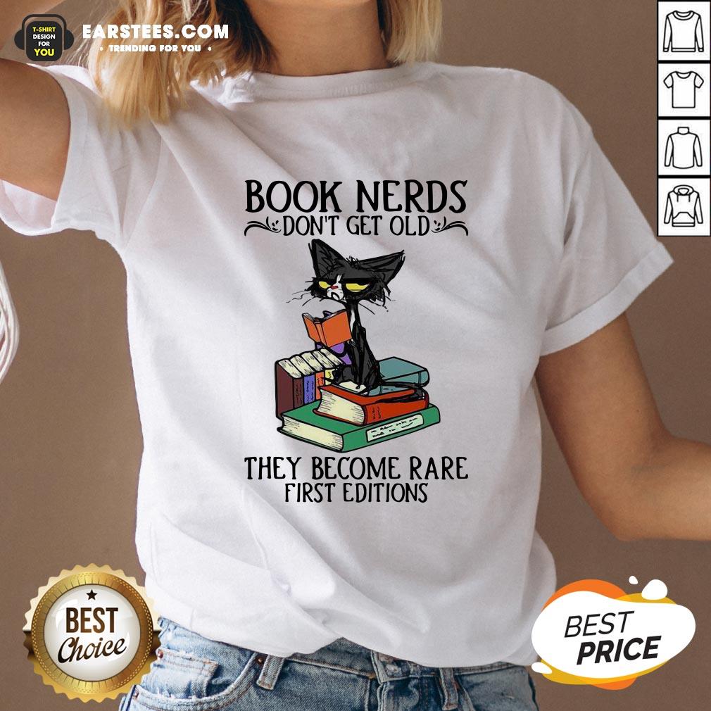 Happy Black Cat Book Nerds I Don’t Get Old Shirt - Image 2