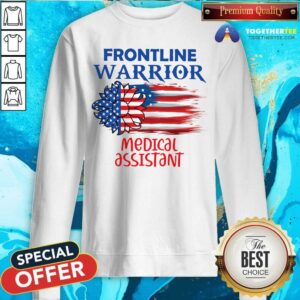 Alternative view of Frontline Warrior Medical Assistant Sunflower American Flag Shirt