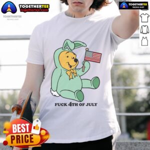 Cute Winnie The Pooh Fck 4th Of July America Flag T-Shirt