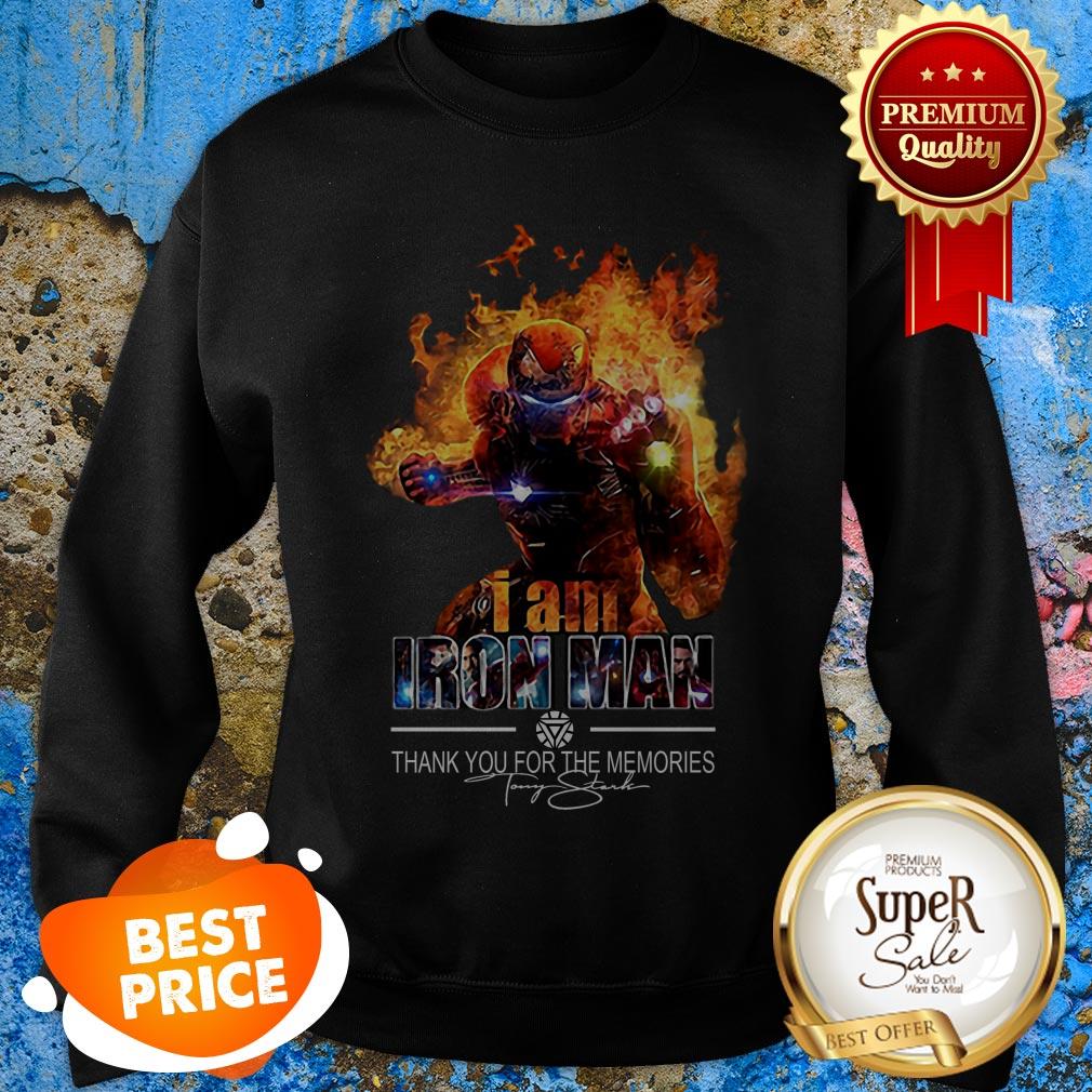 Nice I Am Iron Man Thank You For The Memories Signature Shirt - Image 4