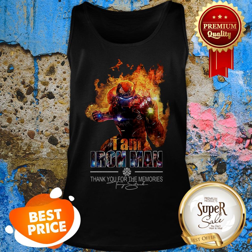 Nice I Am Iron Man Thank You For The Memories Signature Shirt - Image 3