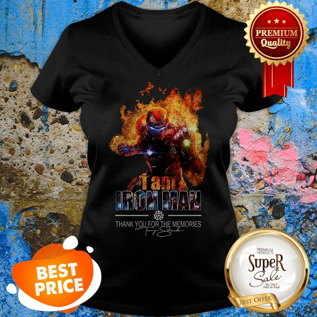 Nice I Am Iron Man Thank You For The Memories Signature Shirt - Image 2