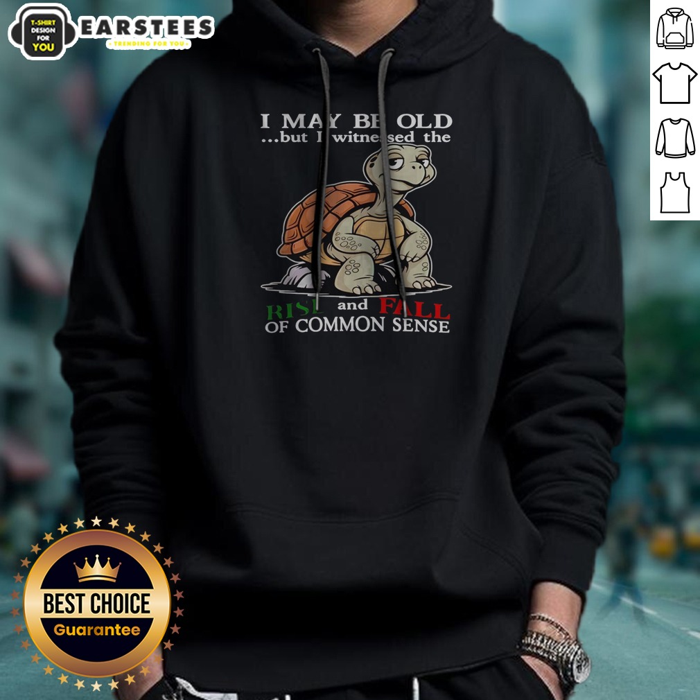 Pretty Turtle I May Be Old But I Witnessed The Rise And Fall Of Common Sense Shirt - Image 3