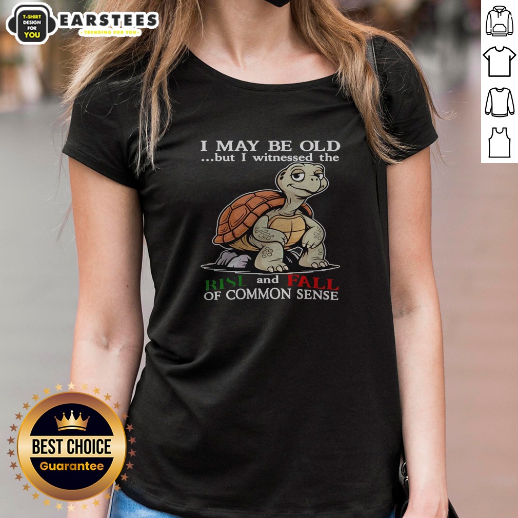 Pretty Turtle I May Be Old But I Witnessed The Rise And Fall Of Common Sense Shirt - Image 2