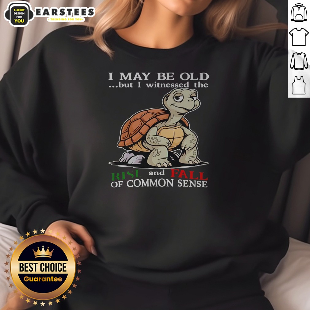 Pretty Turtle I May Be Old But I Witnessed The Rise And Fall Of Common Sense Shirt - Image 4